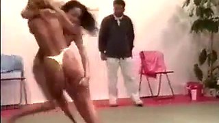 Topless mat wrestling: Babe, Blonde  Wrestling Catfight Porn