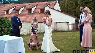 A hot bride is getting fucked by her husband in public