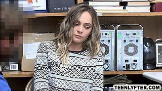 Lovely blond teen shoplifter roped & fucked