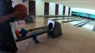 Thai GF bowling and fun at home after