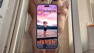 I fuck my friend's sister and cum on her ass after catching her in the shower during family dinner