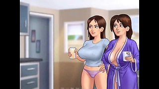 Stepmom's morning breakfast with a hilarious twist in summertime saga