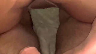 In Pantyhose Rubbing Ass on Cock and Blowjob
