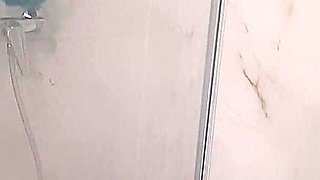 Older Blondie with Big Boobs Taking Steamy Shower