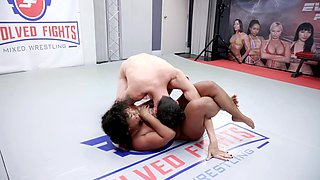 Curvy Ebony Babe Avery Jane Wrestles Josh Rivers