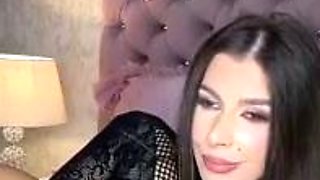 Brunette seductress working her big boobs and hot ass