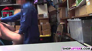 Skinny Shoplifter Gets Drilled
