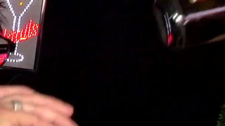 Brunette big ass wife in nylons takes DP action in the bar