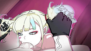 A white anime girl gets caught in party and get banged by a neighbour man who is near party