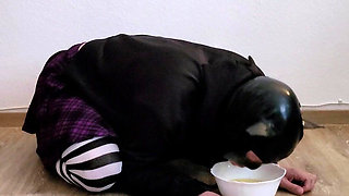 Leashed Sissy Enjoys Mistress Piss Like the Thirsty Slave She Is