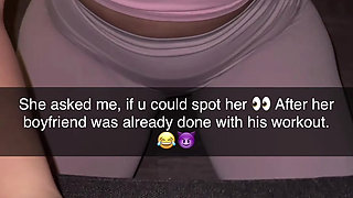 Snapchat story: An 18-year-old girl in a relationship went to the gym to work out, and it ended with a blowjob.