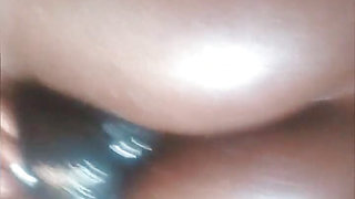 Watch my asshole getting stretched by a big black dildo