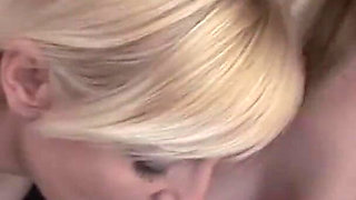 Lez blonde babe loves getting her pussy licked and toyed