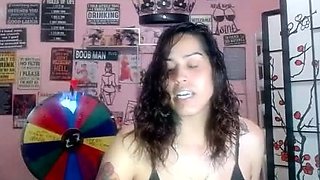 Cute curly brunette solo webcam masturbation