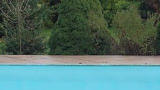 Three Girls Are Playing Trip Wrestling Outdoors