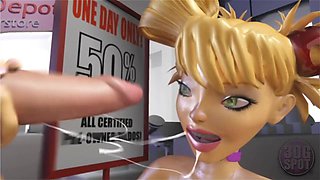 Lusty Blonde with huge tits LOVES to fuck with boys and girls Cartoon compilation with DP, anal and rough fuck