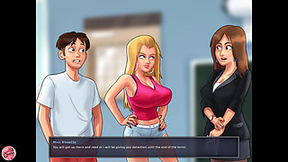 College professor gets turned on by touching my cock (Summertime Saga #7) - Jazziuu