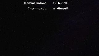 Part 1:- Domina Satana and Cheshire Sub first visit. Tease, spanking and more