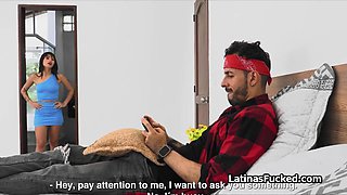 Hispanic gags on knob before going out on date