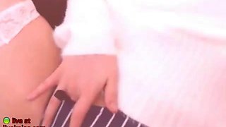 Korean camgirl in white fishnet stockings: Big Tits, Amateur  Babe Porn