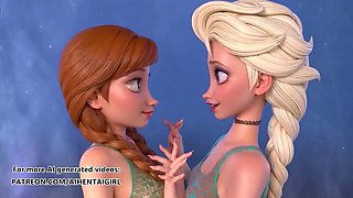 Frozen Ana and Elsa cosplay Uncensored Hentai AI generated