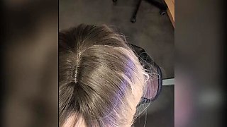 POINT OF VIEW jizz-shotgun throating, blow Towheaded in Footwear, fishnets, harness and crimson vinyl suit