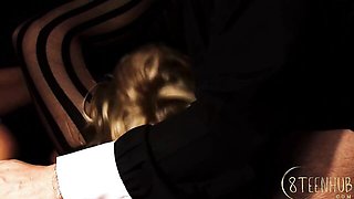 Plastic tomato at gangbang scene