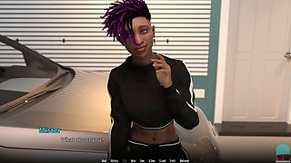 Busty babe plays PC game with plenty of ass action