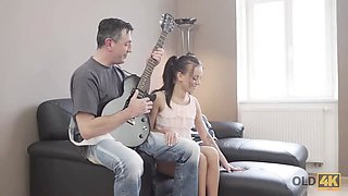 Old4k. lovely chick wasn't against porn with beautiful older guitarist