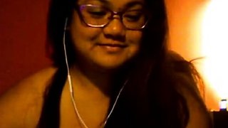 Busty Asian BBW fingers herself on webcam