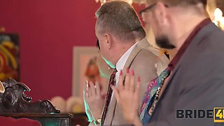 Buxom bride banged in turns in traditional Czech wedding