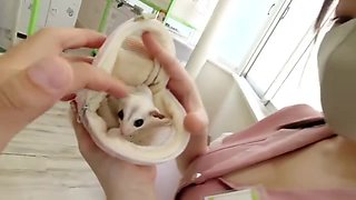 清楚系Gカップ巨乳美女が仕事終わりにパンティ越しオマンコ愛撫でウットリ！