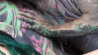 Alternative Teen Threesome with Anal Gapes and Facial Cumshot