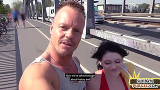 Real pickup truck flashes amateur stranger and gets nailed on the street