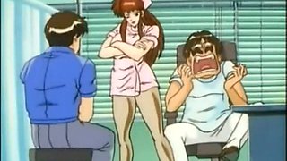 Anime strap-on action in a wild threesome pounding