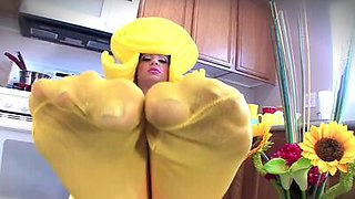 Surreal Kitchen dress up with Abigail Mac and her giant cucumber