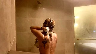 Amateur striptease and Solo masturbation