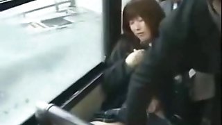horny busty schoolgirl enjoys sex on bus