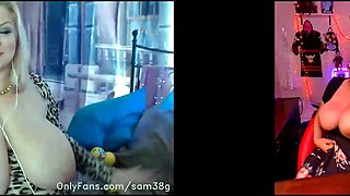 Horny big boobed fat chubby busty blonde