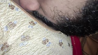 Red Half Saree Navel Lick Romance
