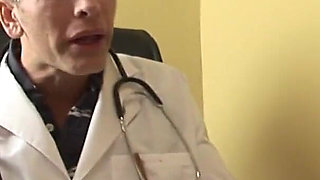Beautiful blonde knows how to get respect from the doctor's willing cock