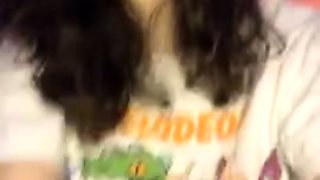 Girl strips, plays, then sucks her man off. Nice s