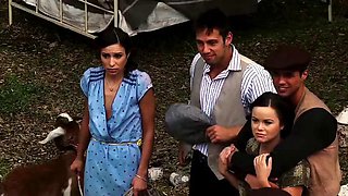 Amber Rayne, Hannah West, and Kaci Star Get Gangbanged Outdoors