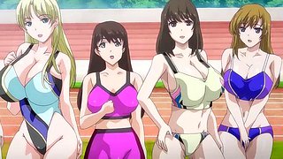 Massive tits sporty girls creamed in threesome
