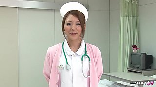 Japanese Teen Nurse seduce to Intense Orgasm with Hitachi Vibrator Stick at Hospital