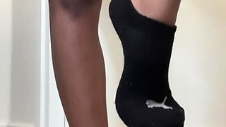 Striptease Stimulating My Clit with Wand Vibrator Squirting Orgasms