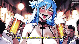 Konosuba - Deusa Aqua Vou tocar siririca e gozar na sua boca - HentaiJoi  HandJob