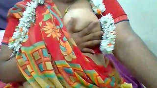 Andhra Aunty Bigboobs Puffy Nipples Open Saree Blouse Showing Pussy With Dirty Talks