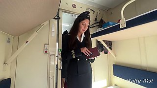 I called the conductor on the train to my compartment and fucked while she was on a break
