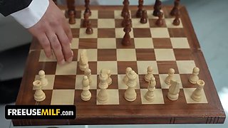 Chess coach turns the lesson into a sinful free-for-all use threesome with stepmom & daughter-in-law